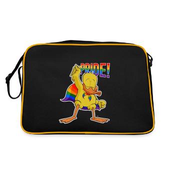 Duck I LGBTQ Flag I Rainbow Flag I Gay Pride - Retro Tasche - Schwarz/Gold - Hinten