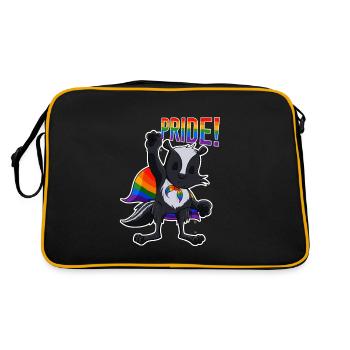 Skunk I LGBTQ Flag I Rainbow Flag I Gay Pride - Retro Tasche - Schwarz/Gold - Hinten