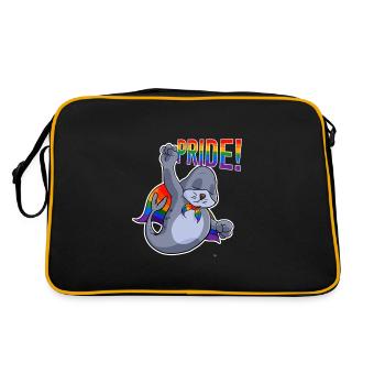 Seal I LGBTQ Flag I Rainbow Flag I Gay Pride - Retro Tasche - Schwarz/Gold - Hinten