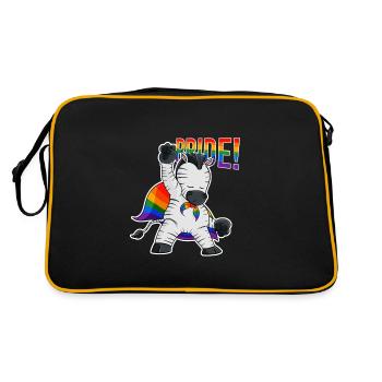 Zebra I LGBTQ Flag I Rainbow Flag I Gay Pride - Retro Tasche - Schwarz/Gold - Hinten
