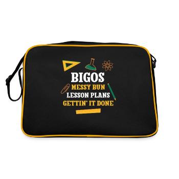 Bigos Messy Bun Plans de cours Drôle Enseignant Humour - Sac Retro - noir/or - Dos