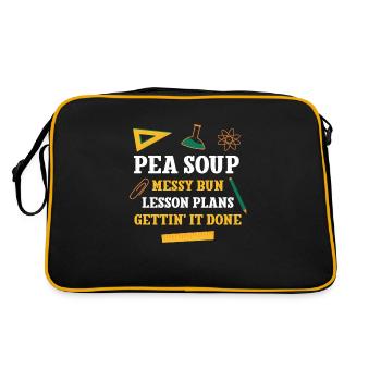 Soupe aux pois Pain salissant Plans de cours Professeur drôle - Sac Retro - noir/or - Dos
