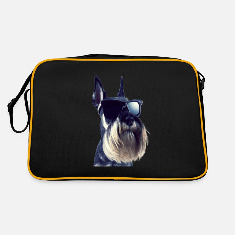 Miniature Schnauzer - Sac Retro - noir/or
