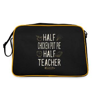 Moitié poulet Pot Pie Moitié Professeur drôle - Sac Retro - noir/or - Dos