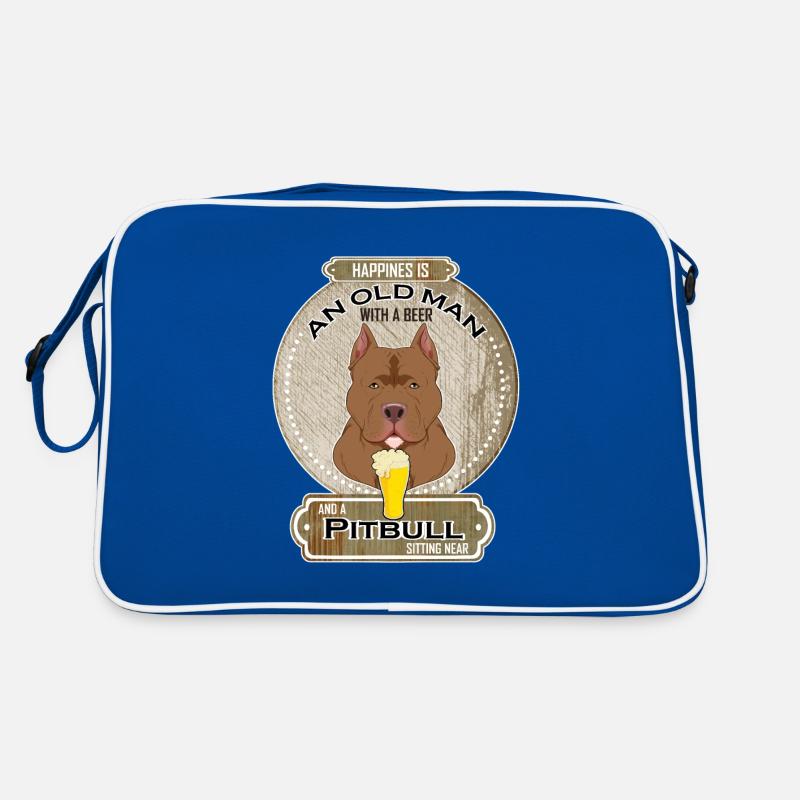 Pitbull Dad Beer Lover Retro Tasche