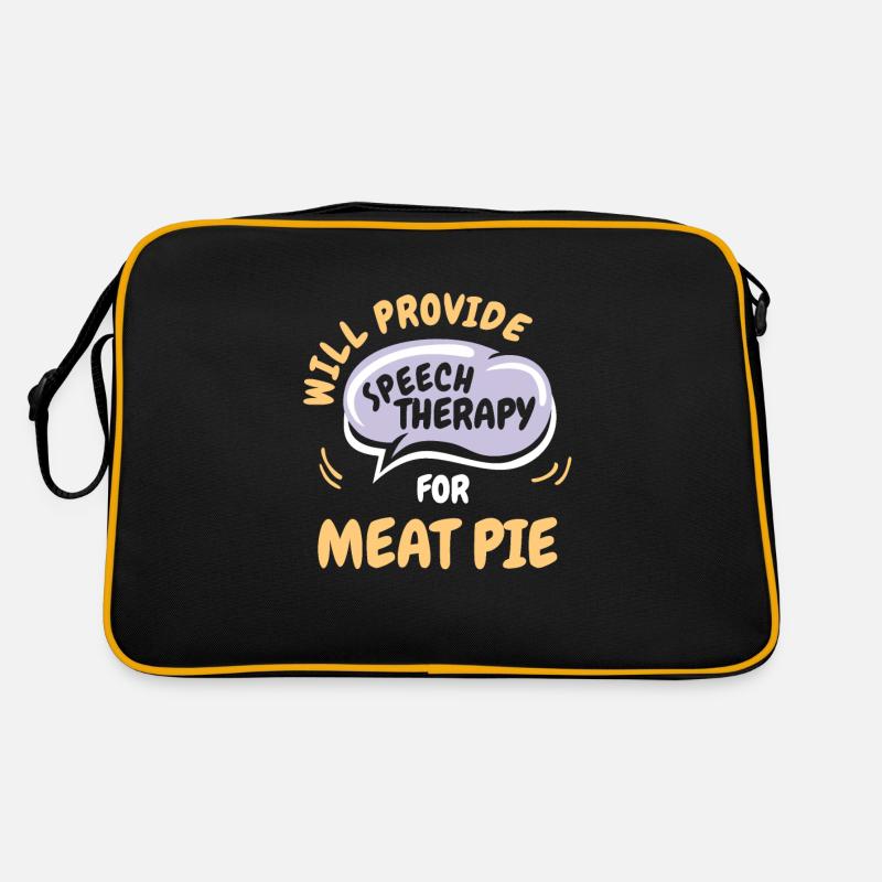 Provide Speech Therapy for Meat Pie Funny Speech Retro Tasche