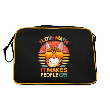 mathematics math teacher cat math - Retro Bag - black/gold - Back