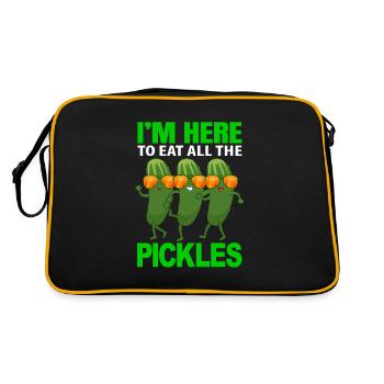 concombres dansants tamponner des légumes de concombre - Sac Retro - noir/or - Dos