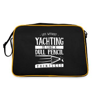 La vie sans yachting est comme un crayon terne drôle - Sac Retro - noir/or - Dos