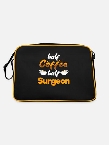 Moitié café Moitié chirurgien Drôle de chirurgie Humour - Sac Retro - noir/or - Dos