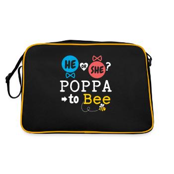 He or She Poppa To Bee Gender Reveal Family Baby - Retro Bag - black/gold - Back