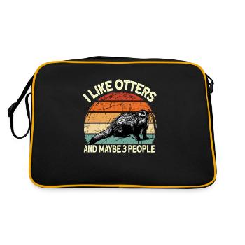 Loutre de rivière eurasienne - Sac Retro - noir/or - Dos
