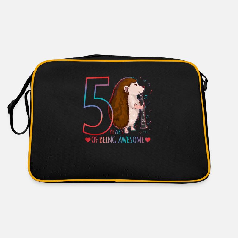 Hedgehog joue de la flûte - Hérisson 5ème anniversaire Sac Retro