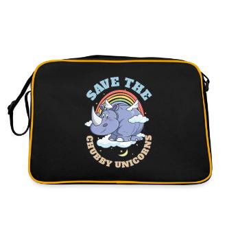 Sauvez les licornes potelées Mignons rhinocéros - Sac Retro - noir/or - Dos
