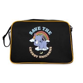 Sauvez les licornes potelées Mignons rhinocéros - Sac Retro - noir/or - Dos