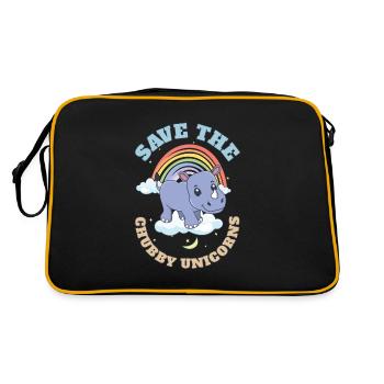 Sauvez les licornes potelées Mignons rhinocéros - Sac Retro - noir/or - Dos