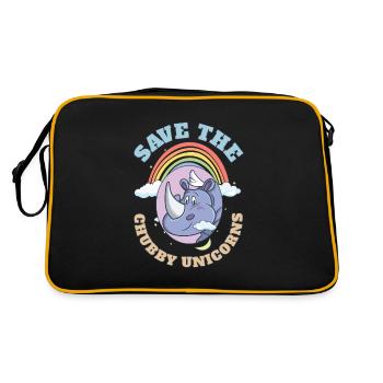 Sauvez les licornes potelées Mignons rhinocéros - Sac Retro - noir/or - Dos