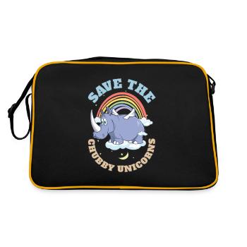 Sauvez les licornes potelées Mignons rhinocéros - Sac Retro - noir/or - Dos