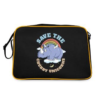 Sauvez les licornes potelées Mignons rhinocéros - Sac Retro - noir/or - Dos