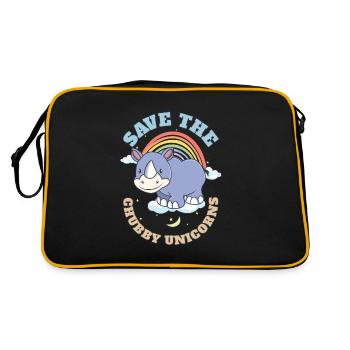 Sauvez les licornes potelées Mignons rhinocéros - Sac Retro - noir/or - Dos