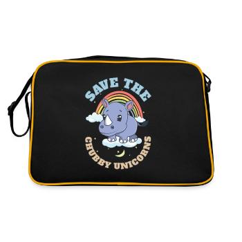 Sauvez les licornes potelées Mignons rhinocéros - Sac Retro - noir/or - Dos