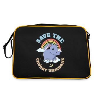 Sauvez les licornes potelées Mignons rhinocéros - Sac Retro - noir/or - Dos