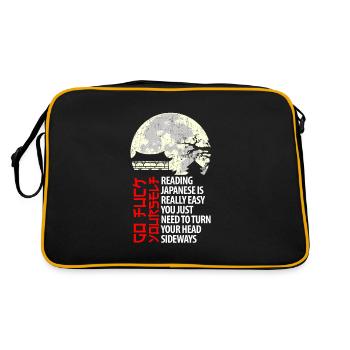 Reading Japanese Is Easy - Japanese saying - Retro Bag - black/gold - Back