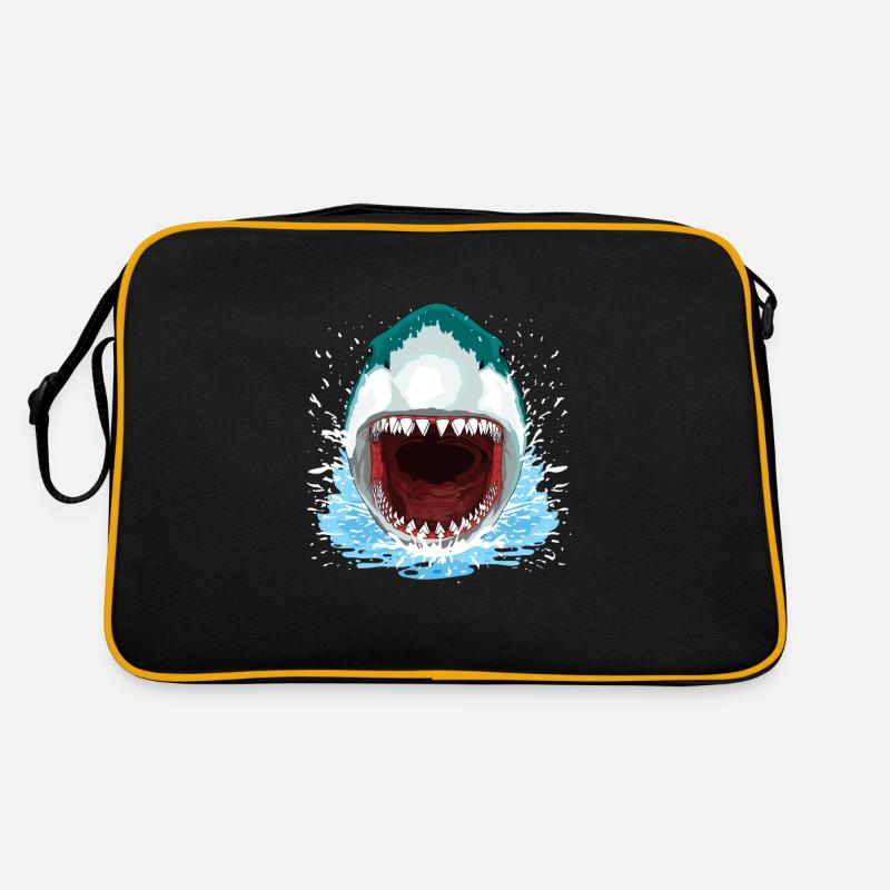 Shark Open Mouth Teeth White Shark Retro Bag