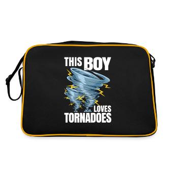 This boy loves tornado meteorologist - Retro Bag - black/gold - Back