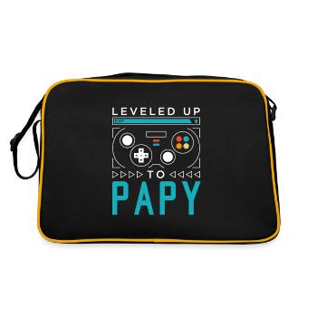 Leveled Up to Papy Gamer Grandpa Gaming Grandfathe - Retro Tasche - Schwarz/Gold - Hinten