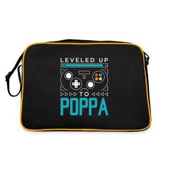 Leveled Up to Poppa Gamer Dad Gaming Daddy Family - Retro Bag - black/gold - Back