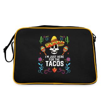I'm Just Here For The Nachos Mexican Food Nacho - Retro Bag - black/gold - Back