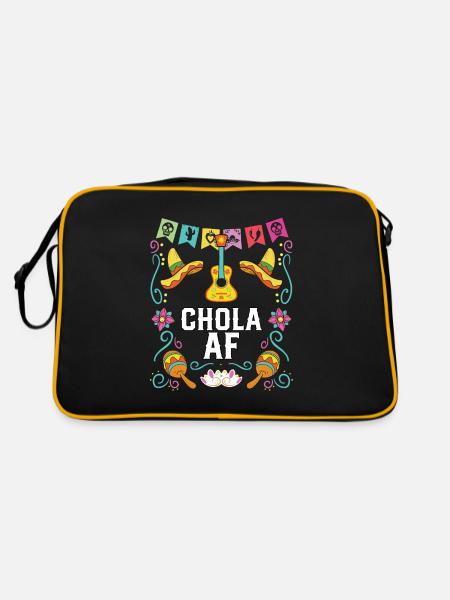 Chola AF Mexican American Pride Latin American - Retro Bag - black/gold - Back