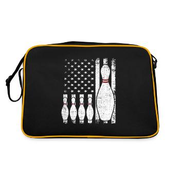 Bowling Drapeau américain Joueur de bowling - Sac Retro - noir/or - Dos