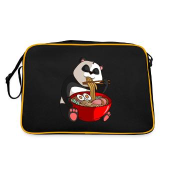 Panda Kawaii Anime Nouilles Japonaises - Sac Retro - noir/or - Dos