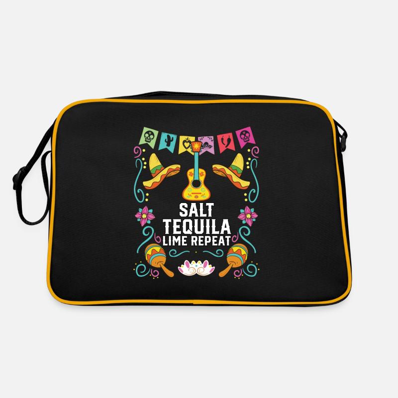 Salt Tequila Lime Repeat Alcoholic Tequila Drinker Retro Tasche
