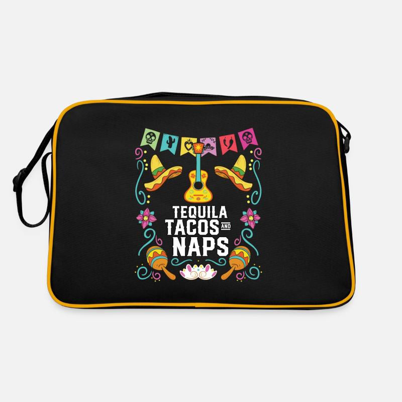 Tequila Tacos And Naps Alcoholic Tequila Drinker Retro Tasche