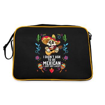 I Didn't Ask to Be Mexican I Just Got Lucky - Retro Tasche - Schwarz/Gold - Hinten