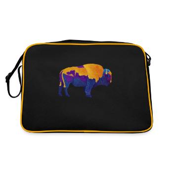 Retro Amerikanischer Büffel - Retro Tasche - Schwarz/Gold - Hinten