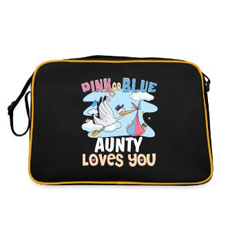 Pink or Blue Aunty Loves You Best Auntie Ever - Sac Retro - noir/or - Dos