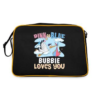 Pink or Blue Bubby Loves You Jewish Grandmother - Retro Tasche - Schwarz/Gold - Hinten