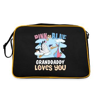 Pink or Blue Granddaddy Loves You Best Grandpa - Retro Tasche - Schwarz/Gold - Hinten