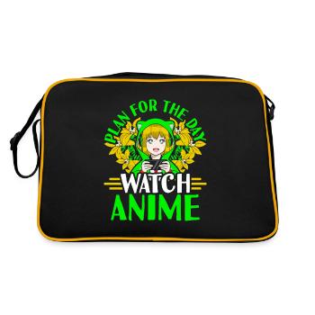 anime girl kawaii otaku manga - Sac Retro - noir/or - Dos