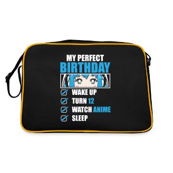anime girl kawaii otaku manga - Sac Retro - noir/or - Dos