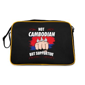 Not Cambodian But Supportive Travel Tourist - Retro Bag - black/gold - Back