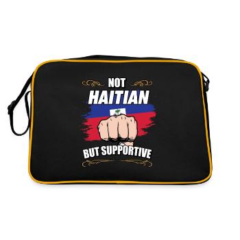 Pas haïtien mais soutien Voyageur Haïtien - Sac Retro - noir/or - Dos