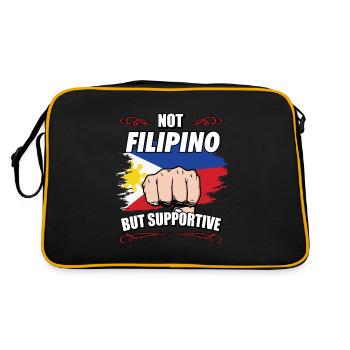 Not Filipino But Supportive Travel Tourist - Retro Bag - black/gold - Back