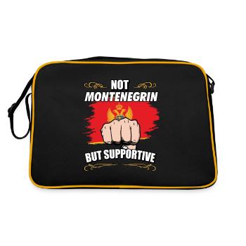 Not Montenegrin But Supportive Travel Tourist - Retro Bag - black/gold - Back