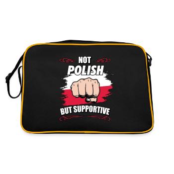 Not Polish But Supportive Travel Tourist Polish - Retro Tasche - Schwarz/Gold - Hinten