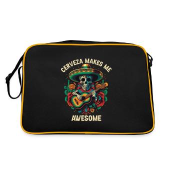 Cerveza Makes Me Awesome Beer Drinker Alcoholic - Retro Bag - black/gold - Back
